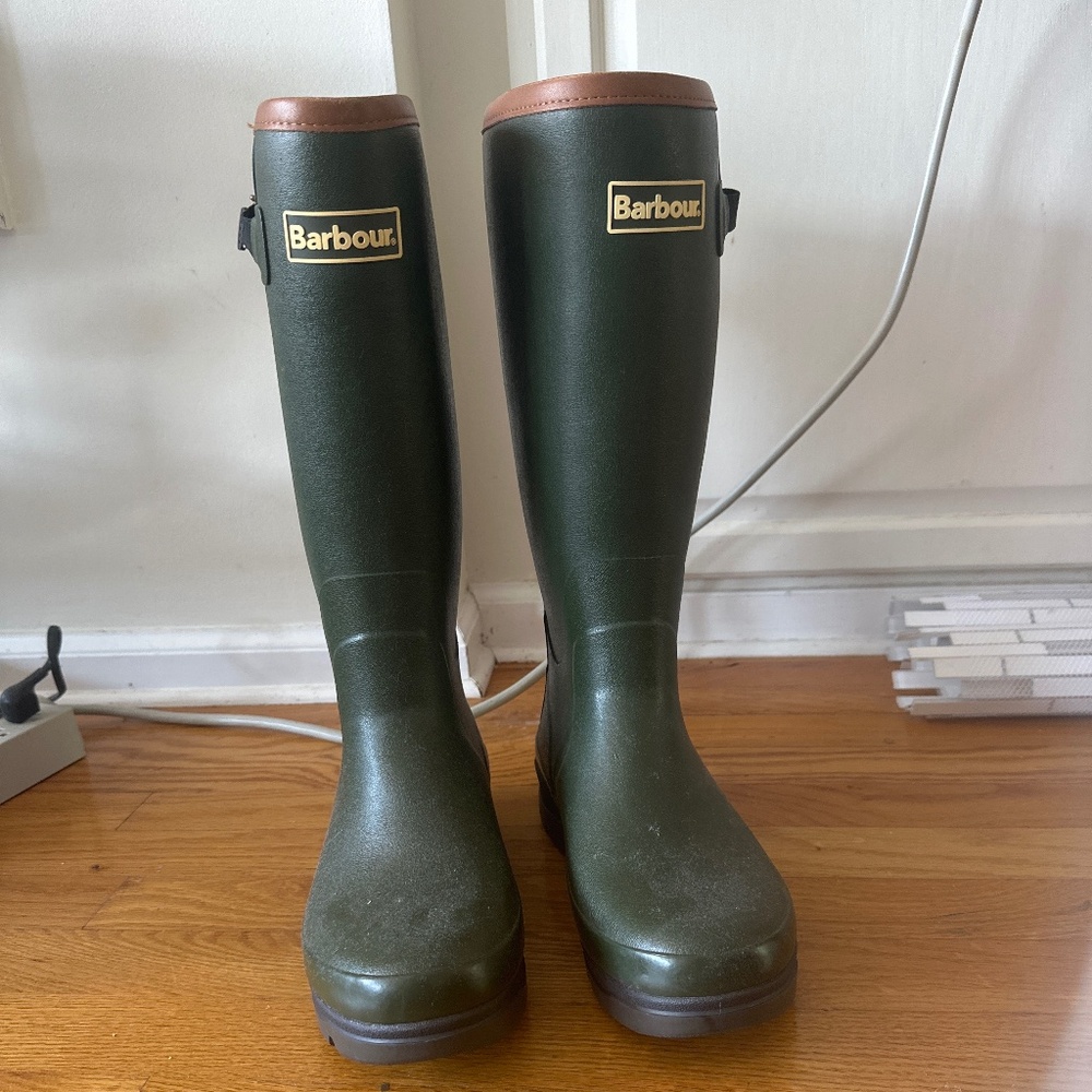 Barbour Green Wellington Rain Boots men’s size 8/ women’s 9.5